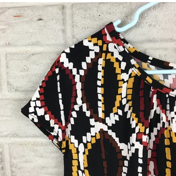 Worthington geometric print top exposed zipper - Picture 2 of 7